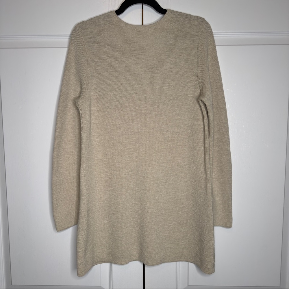 J. J. Jill Beige Cotton Blend V-Neck Sweater Dress Women’s Medium - Picture 6 of 11